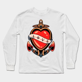 love and anchor tattoo Long Sleeve T-Shirt